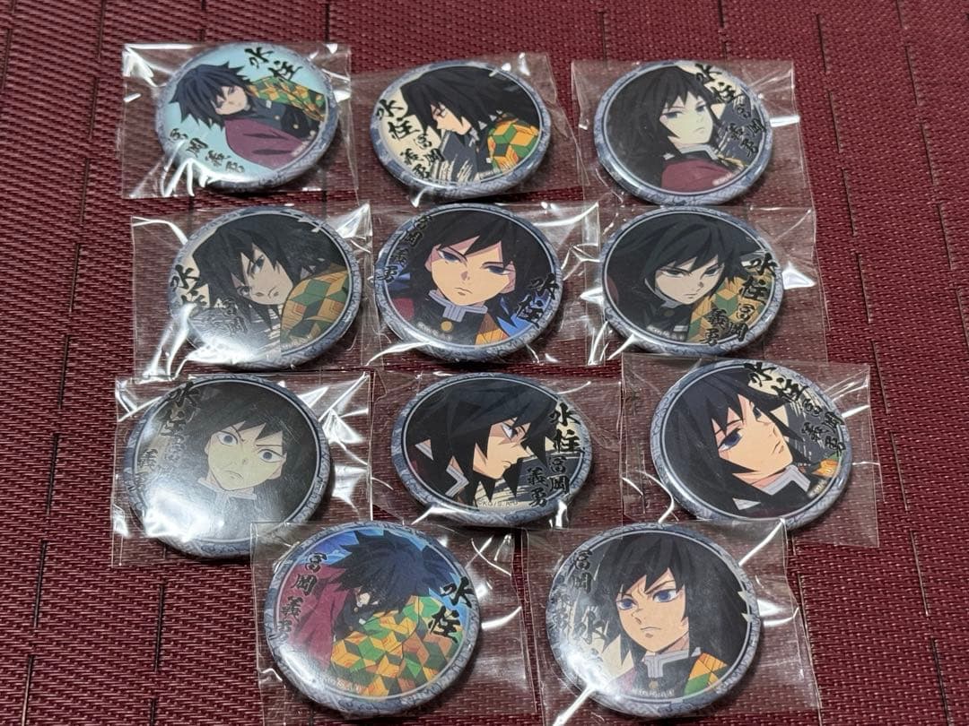 鬼滅の刃 冨岡義勇 絵巻 くじ引き 11点セット セミコンプ 鬼滅の刃 冨岡義勇 44mm缶バッジ ufotableカフェ 鬼滅の刃 絵巻