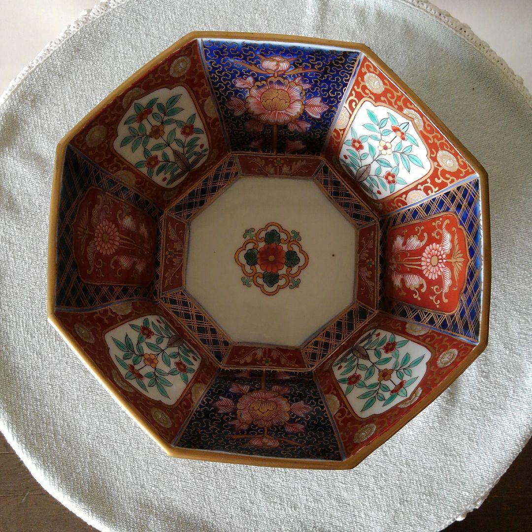 古伊万里染錦草花鉢