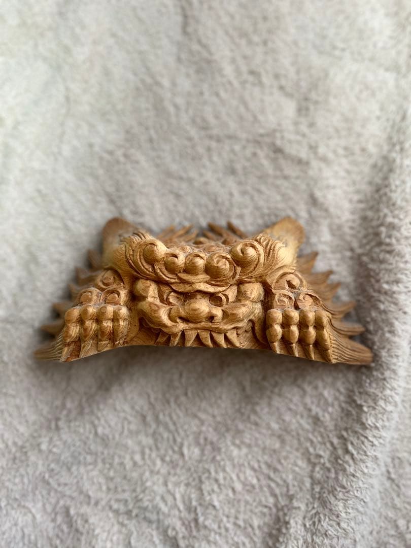 木彫 獅噛】だんじり 鬼板 獅噛 魔除け 社寺彫刻 宮彫り 山車 悪疫を