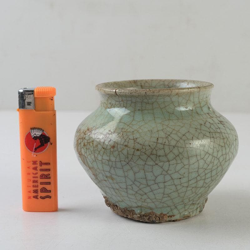 中国 南宋 官窯 金糸鉄線 飾壺 小壺 Z 8608 美術品・アンティーク