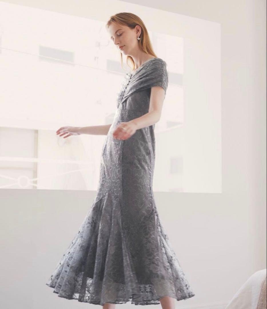 【Sサイズ】LEJA 2wayレース花柄オフショルダードレス