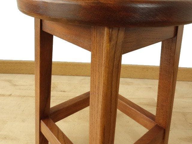 北海道手作り家具　ケヤキ（欅）材　スツールＢ　座面一枚板