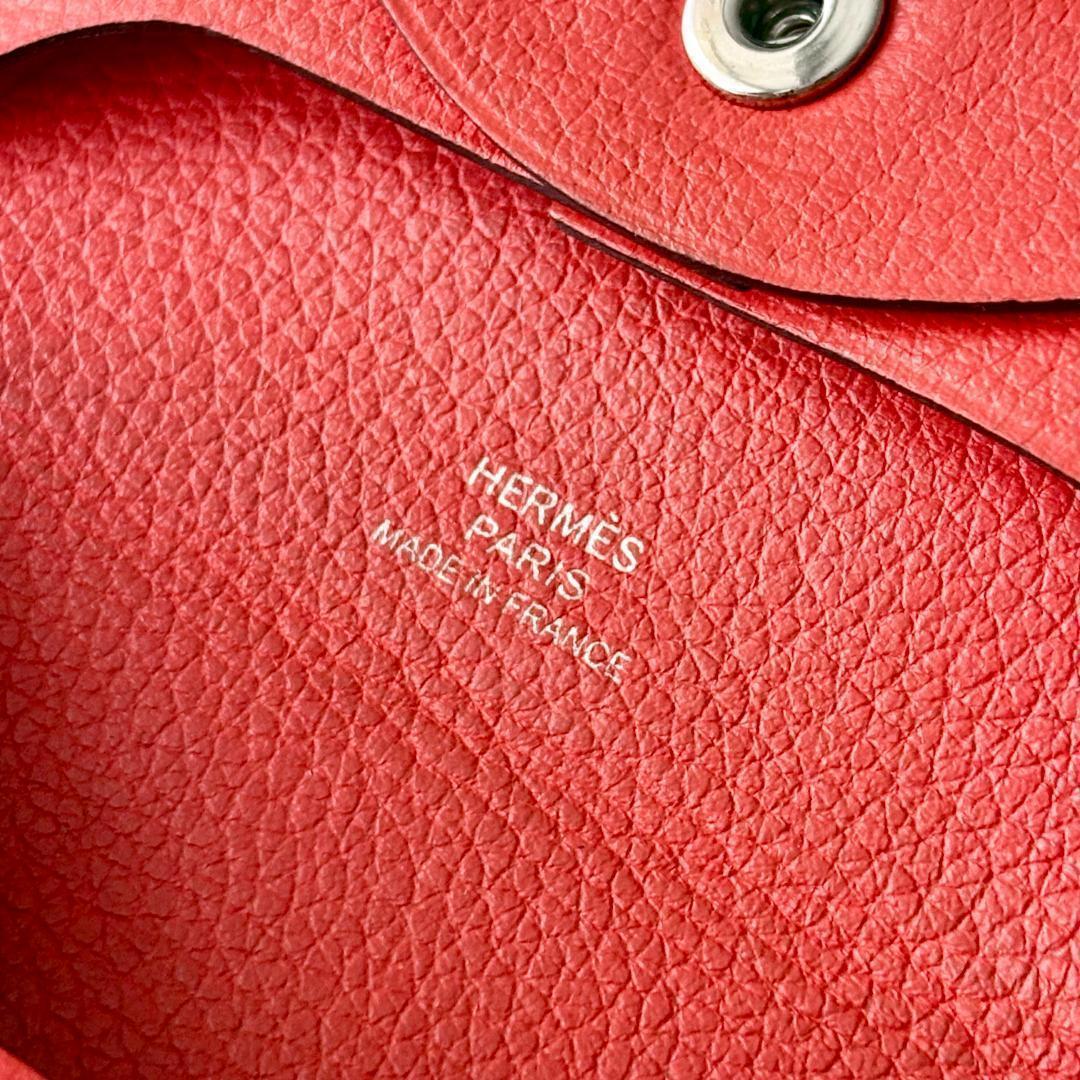 美品 C刻印『エルメス』バスティア オレンジフィールド ケース 小銭入れ