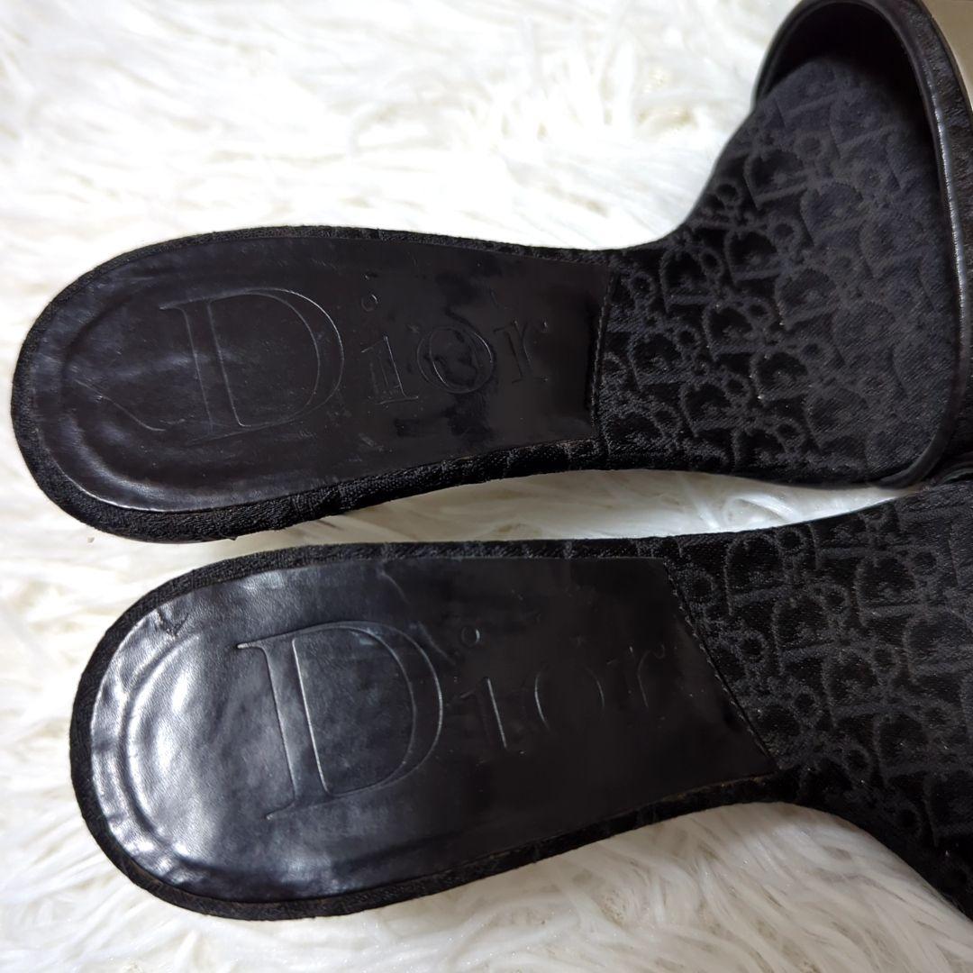 良品 Dior ミュール ブラック トロッター 金具 DIORISSIMO 35