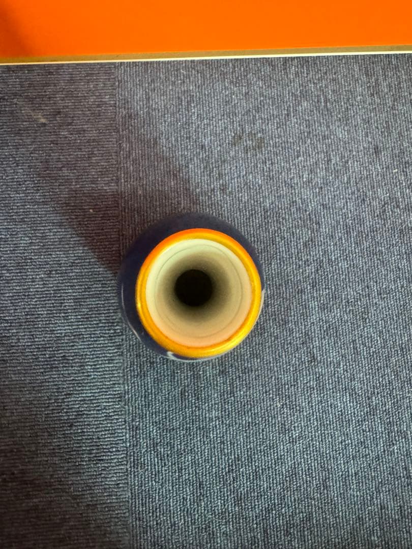 1833 深川製磁　金縁鶴文鶴首花瓶　花入れ