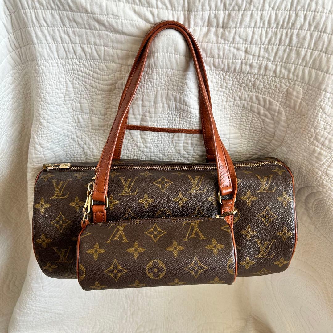 ルイヴィトン モノグラム 旧型 パピヨン30 ハンドバッグ ミニポーチ付き