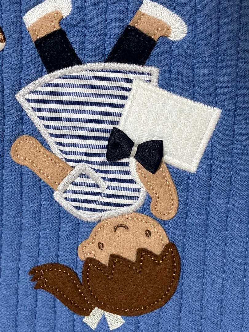 美品数回使用　familiar ピオヌンナルコラボバッグ ヌビ ブルーファミリア