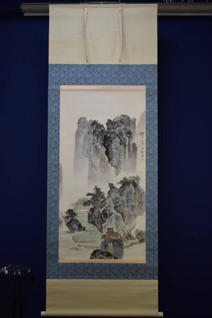 不詳/作者不詳/山水人物図/布袋屋掛軸HF-186