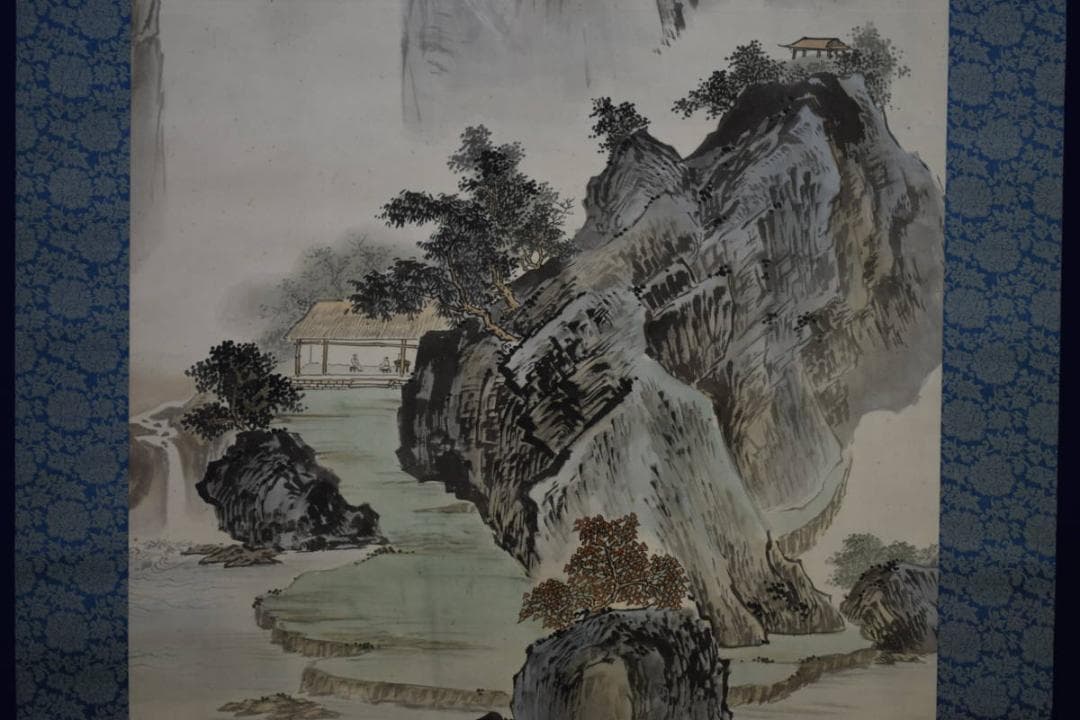 不詳/作者不詳/山水人物図/布袋屋掛軸HF-186