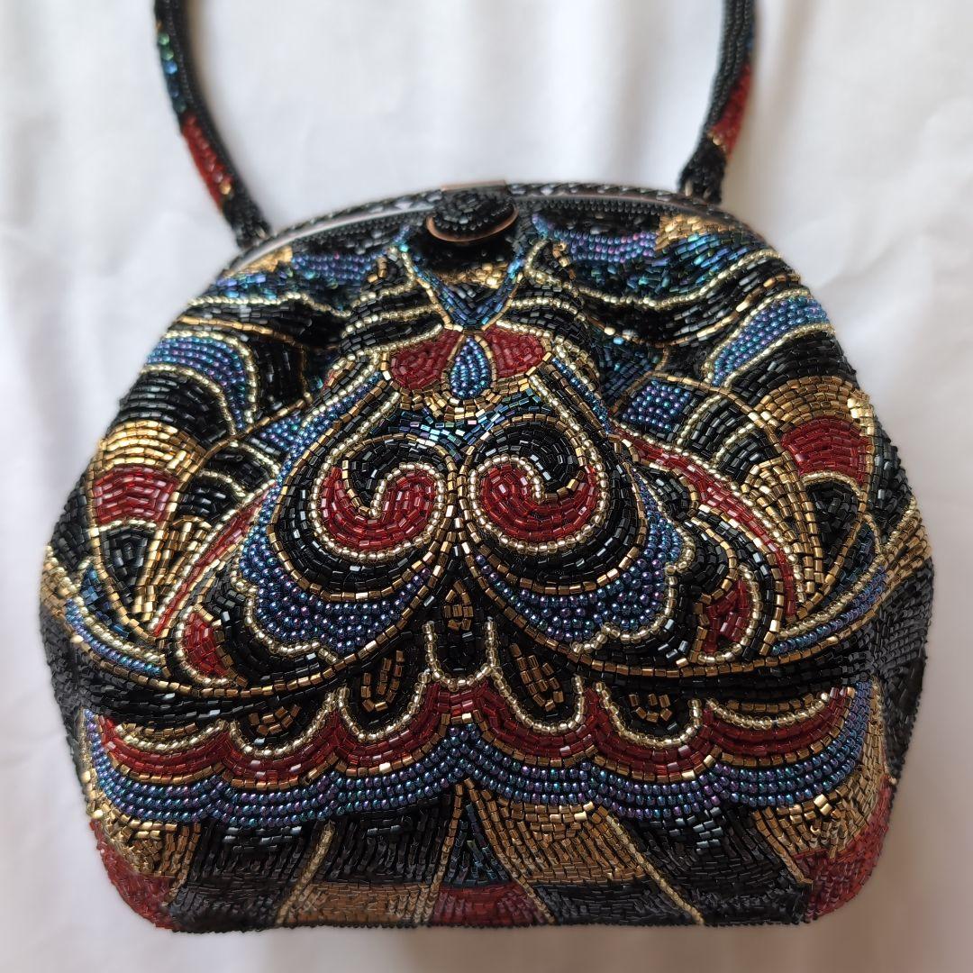 LUMY フォーマルバッグ 総ビーズバッグ モルティ ハンドバッグ