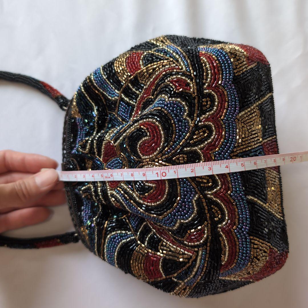 LUMY フォーマルバッグ 総ビーズバッグ モルティ ハンドバッグ