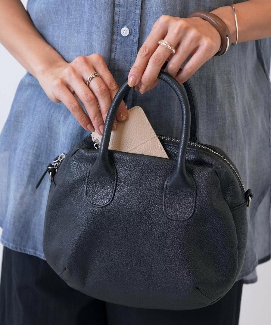 BEARDSLEY ラウンドミニボストンバック　ブラック