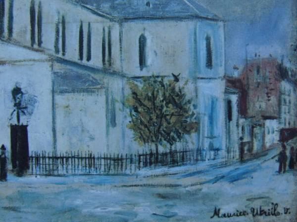 モーリス・ユトリロ、クリニャンクールの教会、希少な画集より、新品額装付