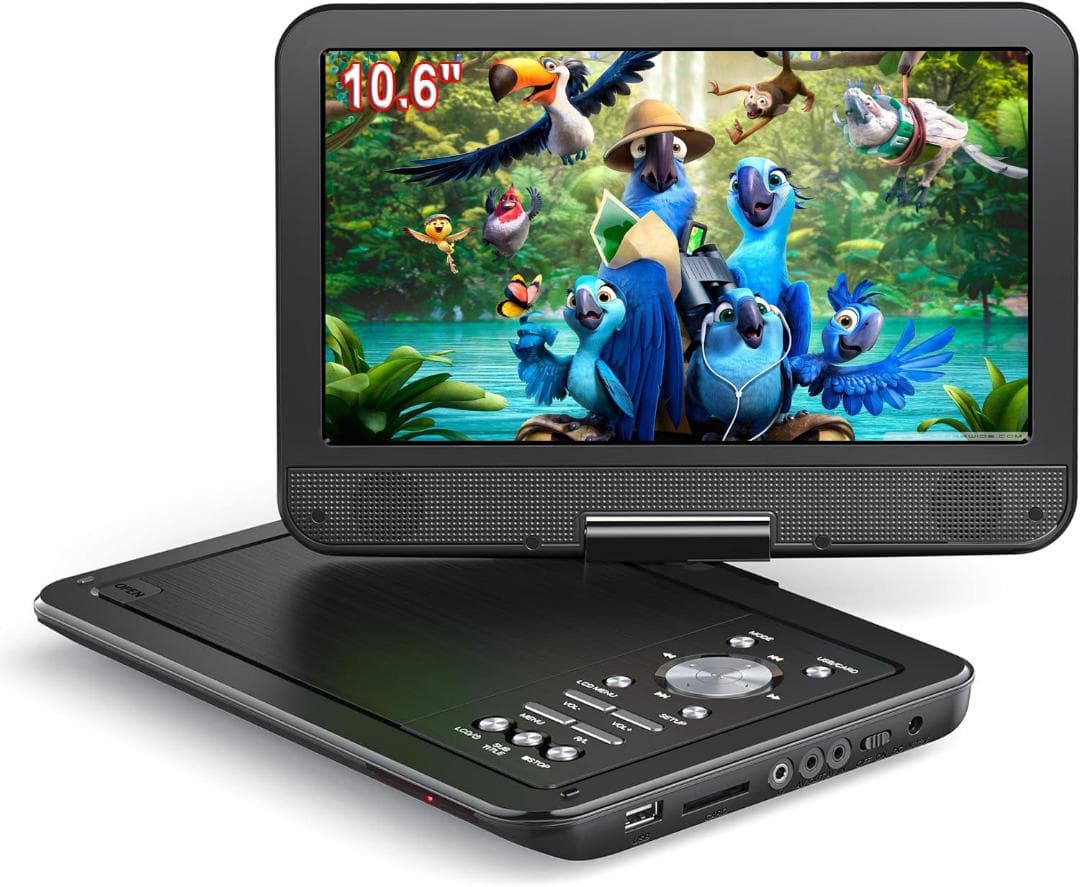 12.6型 DVDポータブル 大画面CPRM対応 リージョンフリー AV入出力 12.6