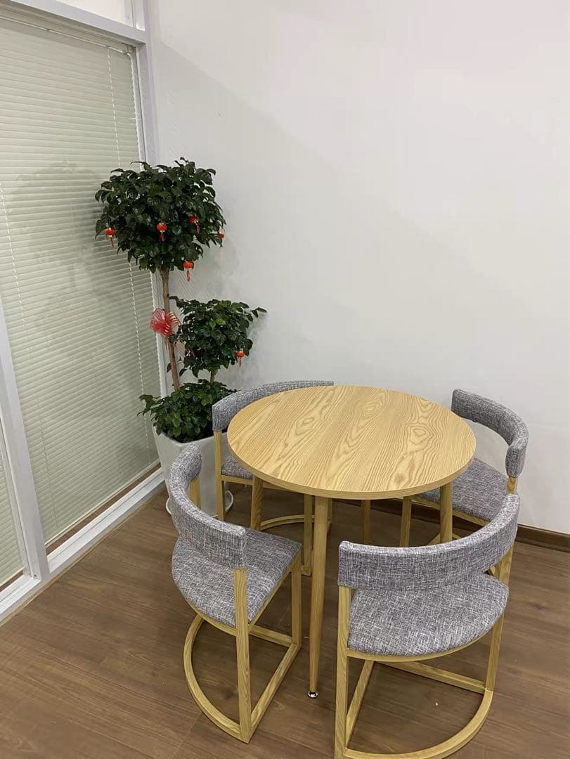 ナチュラルウッド 丸型ダイニングテーブルセット