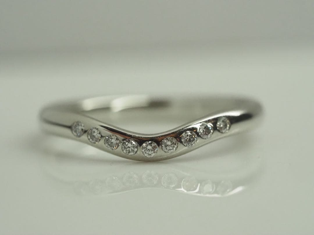 TIFFANY&Co. ティファニー　天然ダイヤモンド9Pカーブドリング　5.2