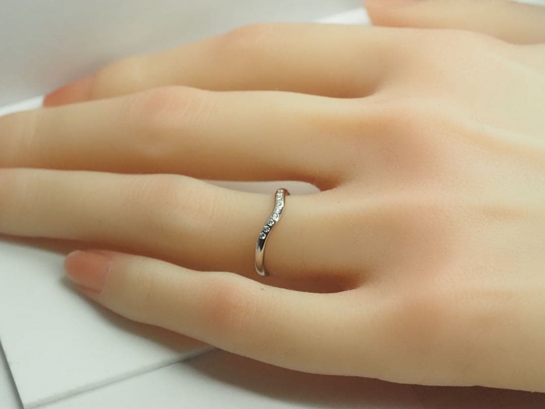 TIFFANY&Co. ティファニー　天然ダイヤモンド9Pカーブドリング　5.2