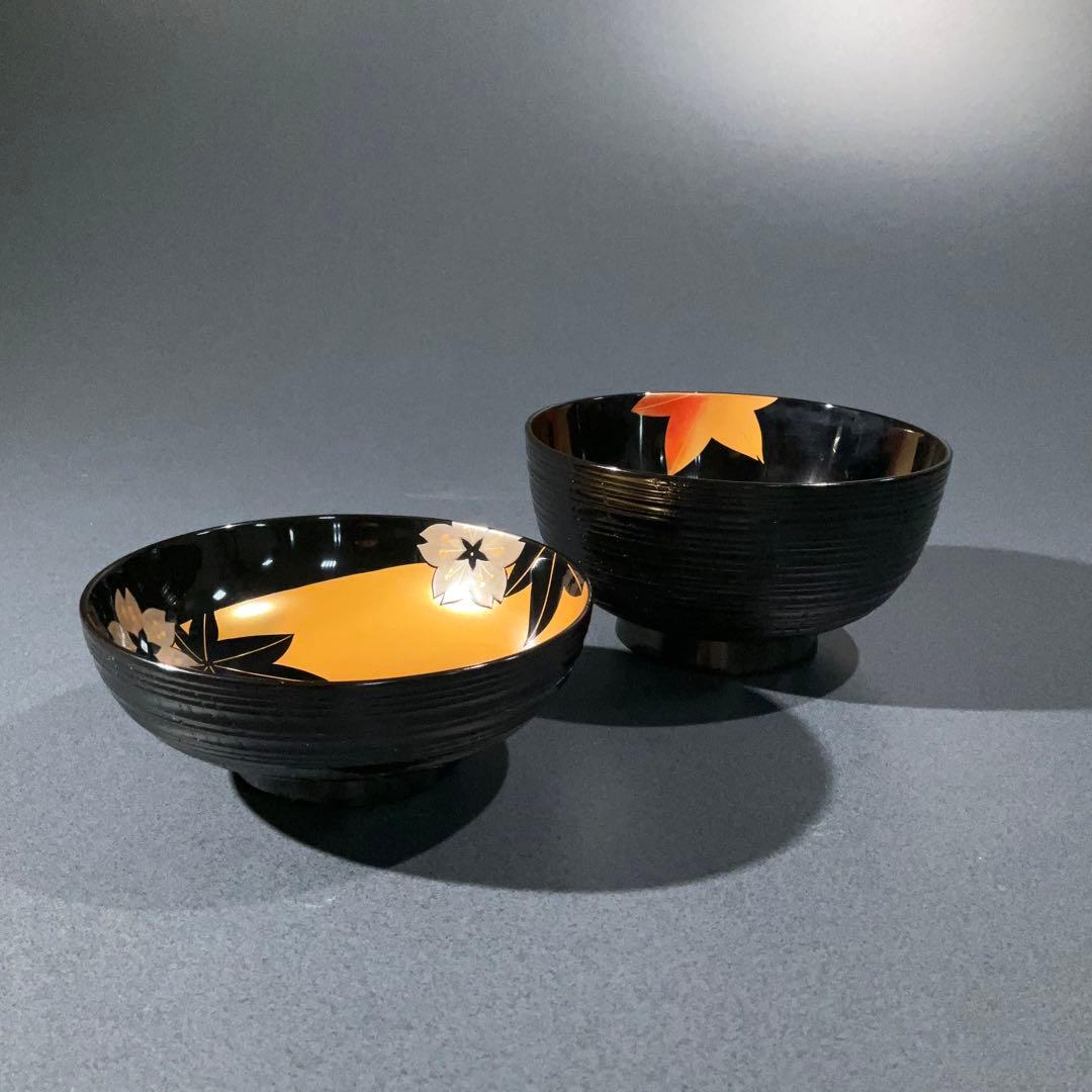 輪島塗 吸物椀5客 春秋 桜紅葉 お祝い R0813