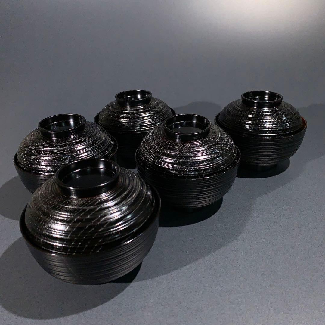 輪島塗 吸物椀5客 春秋 桜紅葉 お祝い R0813