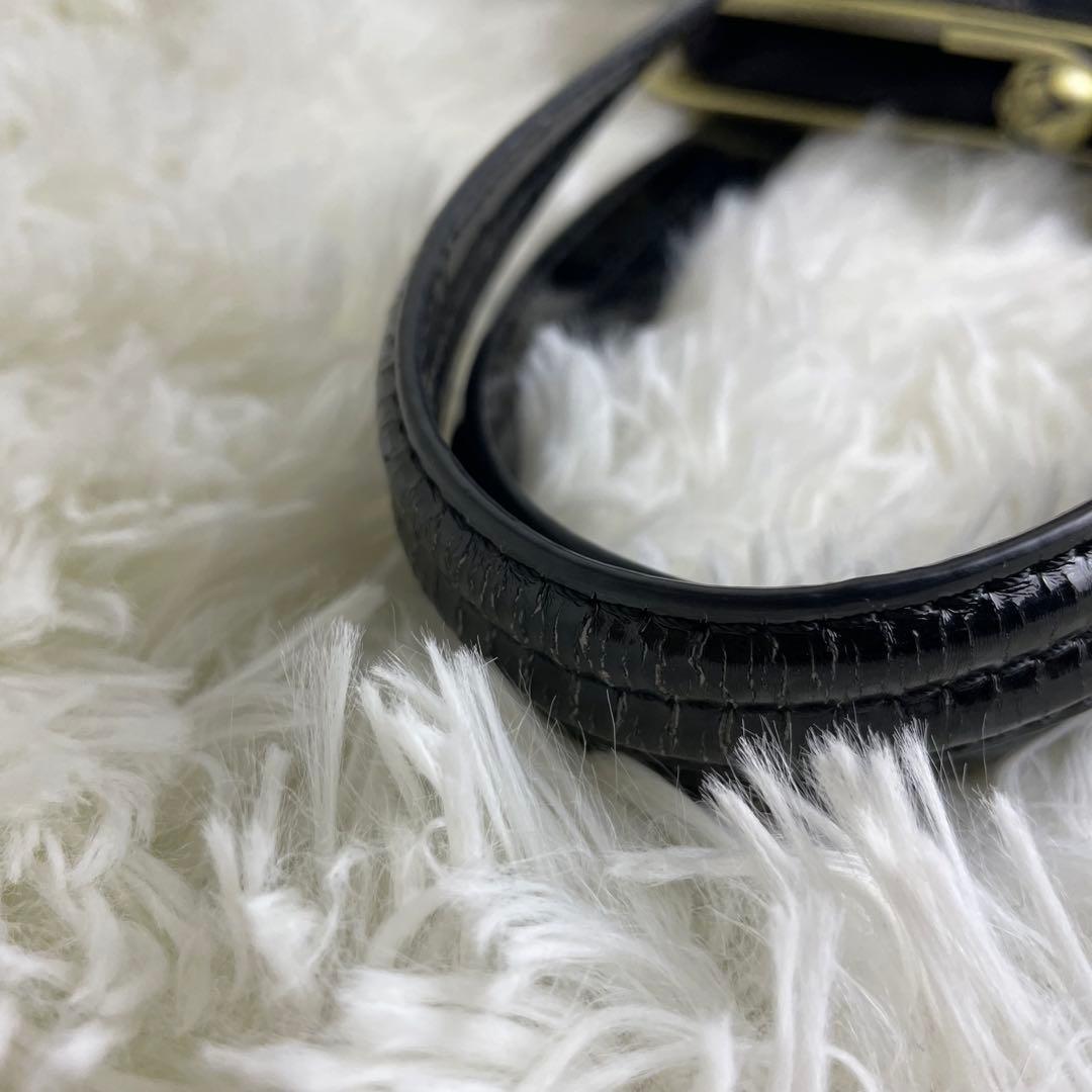 美品 ANNA SUI アナスイ ハンドバッグ がま口 花柄 紫 黒 保存袋付