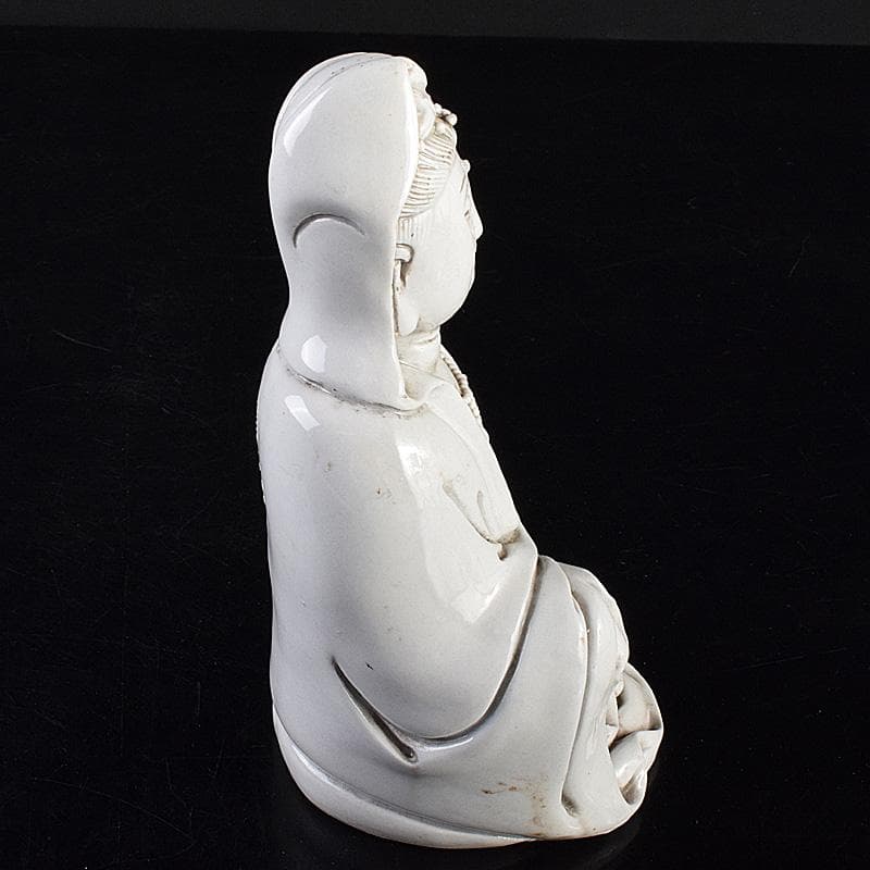 中国 徳化窯白磁 観音菩薩像 C 7889E 白磁観音