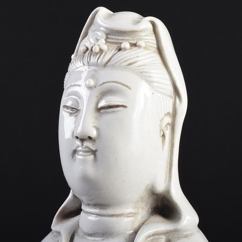 中国 徳化窯白磁 観音菩薩像 C 7889E 白磁観音