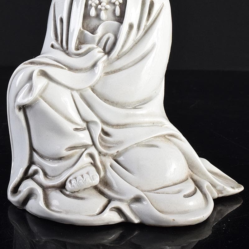 中国 徳化窯白磁 観音菩薩像 C 7889E 白磁観音