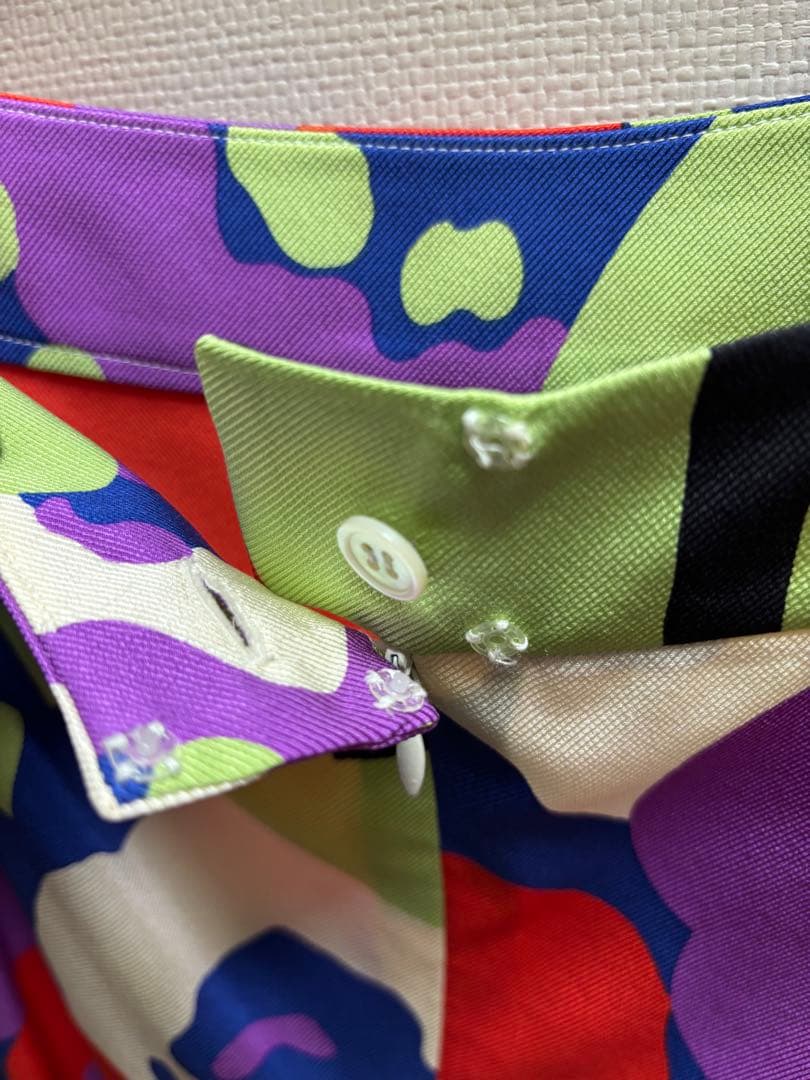 CHANEL 多色抽象花柄タイトスカート