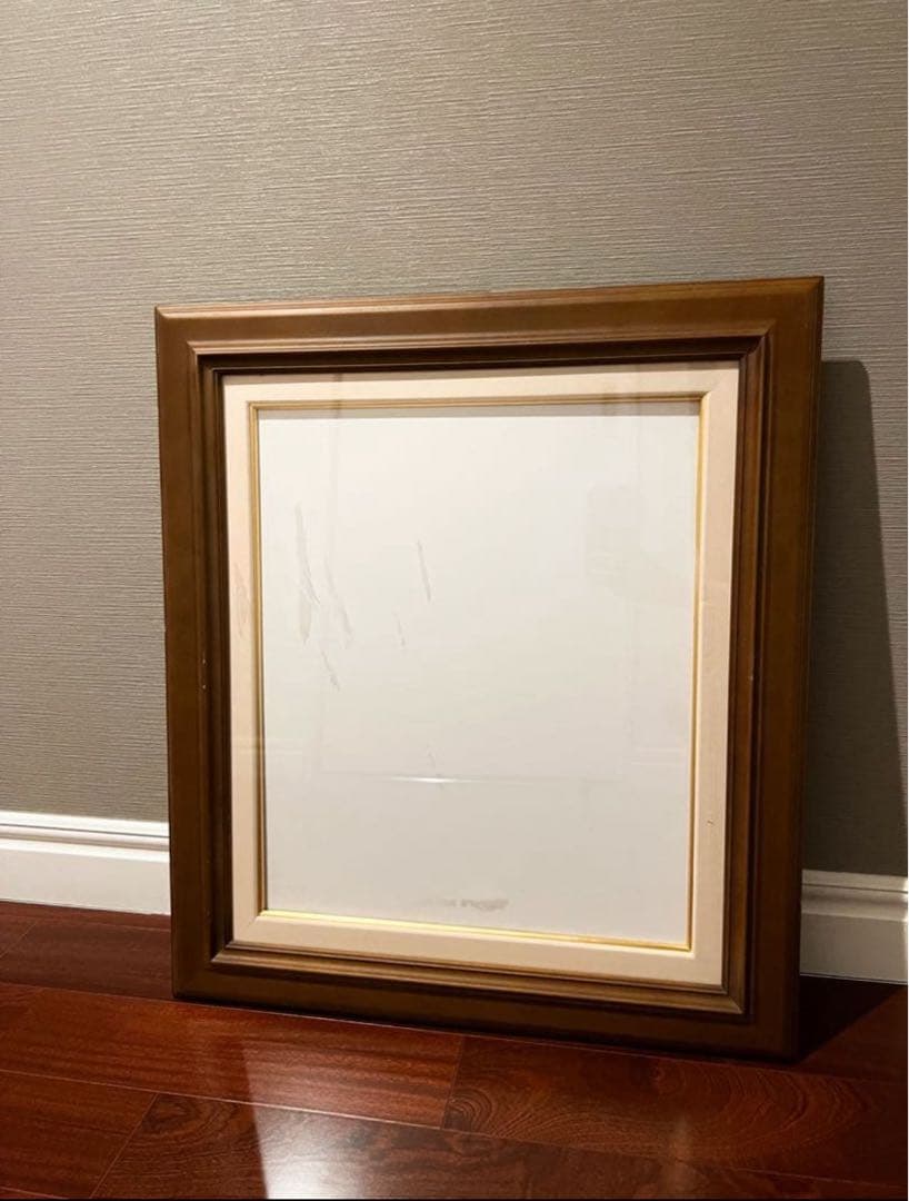 未使用 高級 特大 額縁 アンティーク ビンテージ 木製 紐