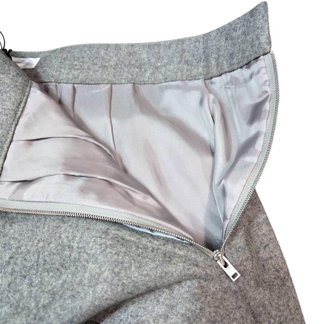 HYKE ハイク プリーツ ウール スカート グレー 1 M 新品未使用品✨