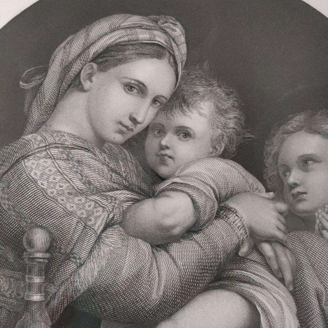 ラファエロ・サンティ ヘリオグラビュール（銅版画）『小椅子の聖母