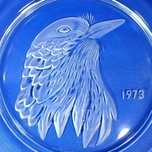 ラリック カケス（鳥） クリスタルガラス イヤープレート フランス