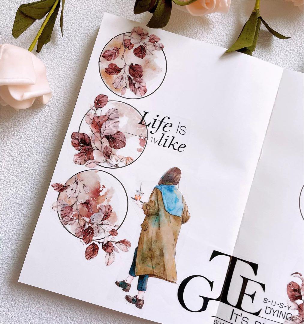 呦呦呦手帐《霜红叶》海外マスキングテープ　マステ 【1724】