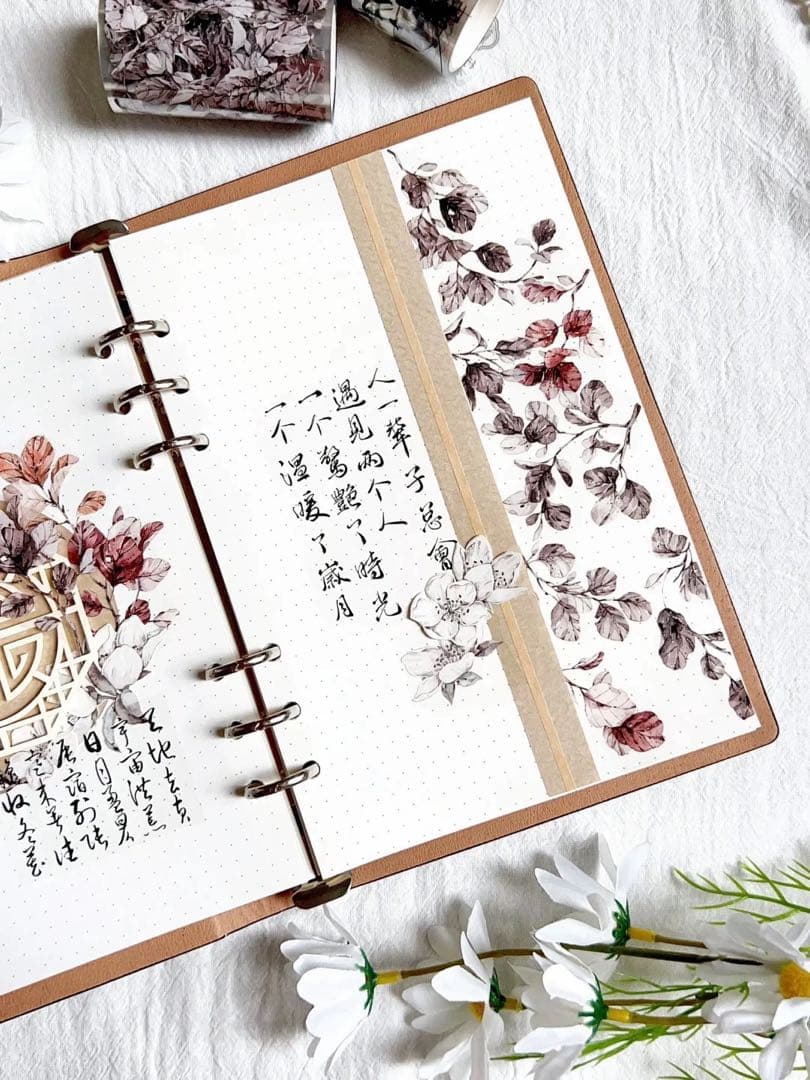 呦呦呦手帐《霜红叶》海外マスキングテープ　マステ 【1724】