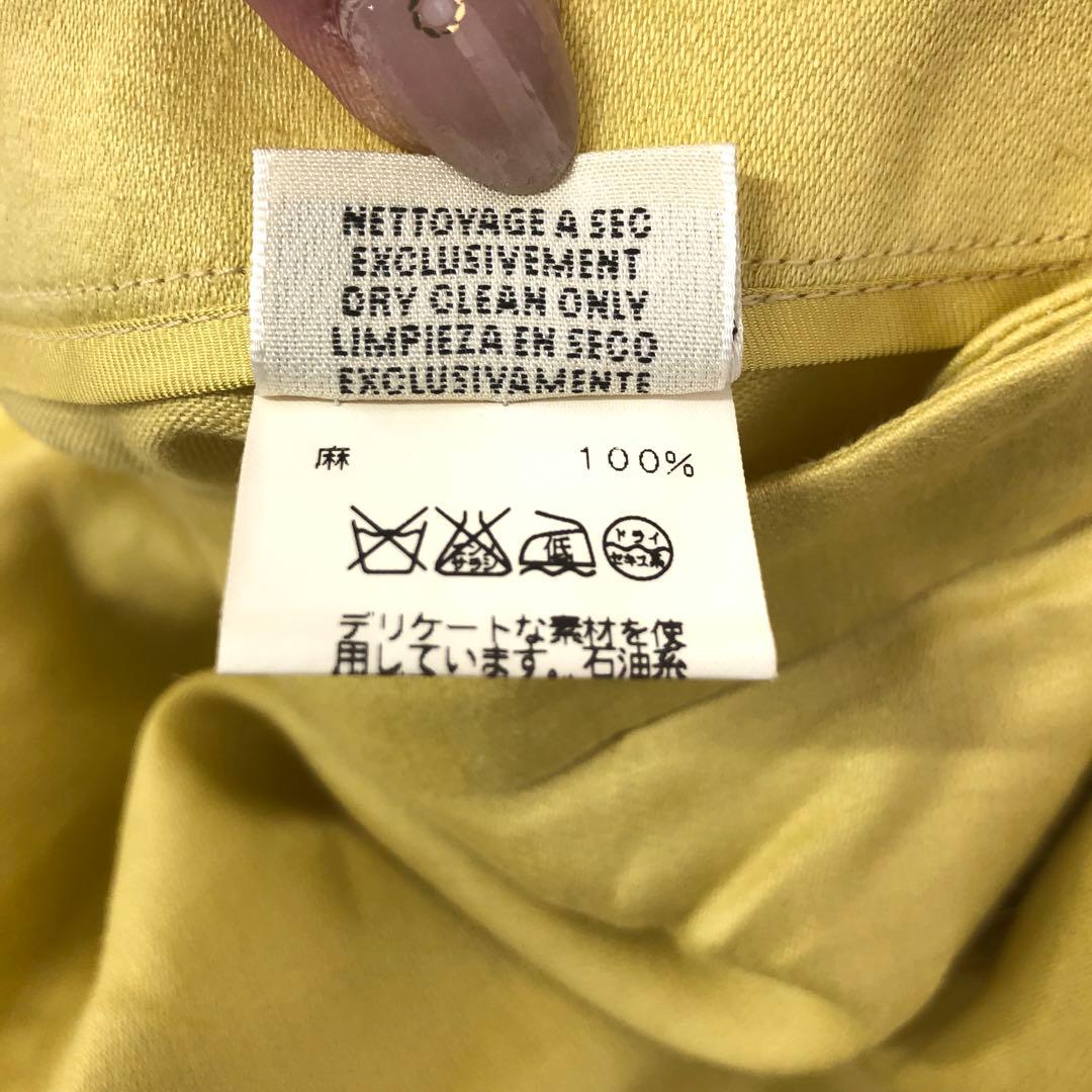 オールド ヴィンテージ古着 HERMES リネンタイトスカート 38 フランス製