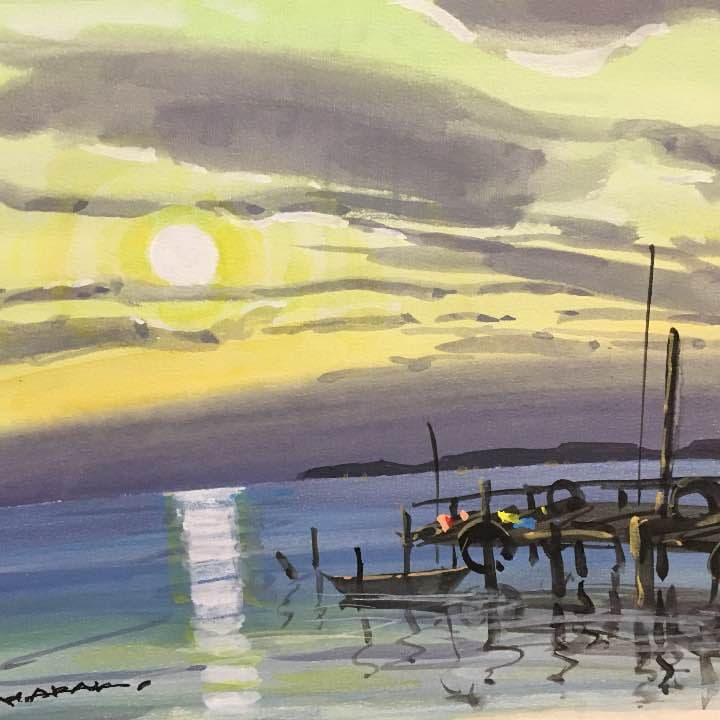 水彩画 秋の渓谷 荒木久夫 NO8 - MESIVTA-RUSSIA.RU