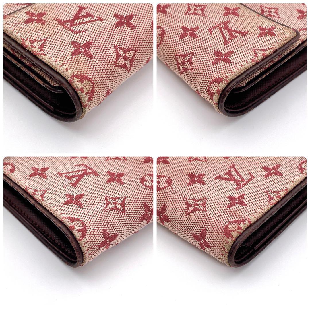 ルイヴィトン モノグラムミニ ポルトビエ カルトクレディ 三つ折り財布 チェリー