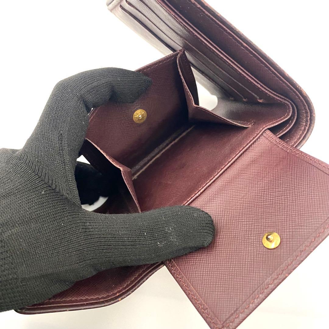 ルイヴィトン モノグラムミニ ポルトビエ カルトクレディ 三つ折り財布 チェリー