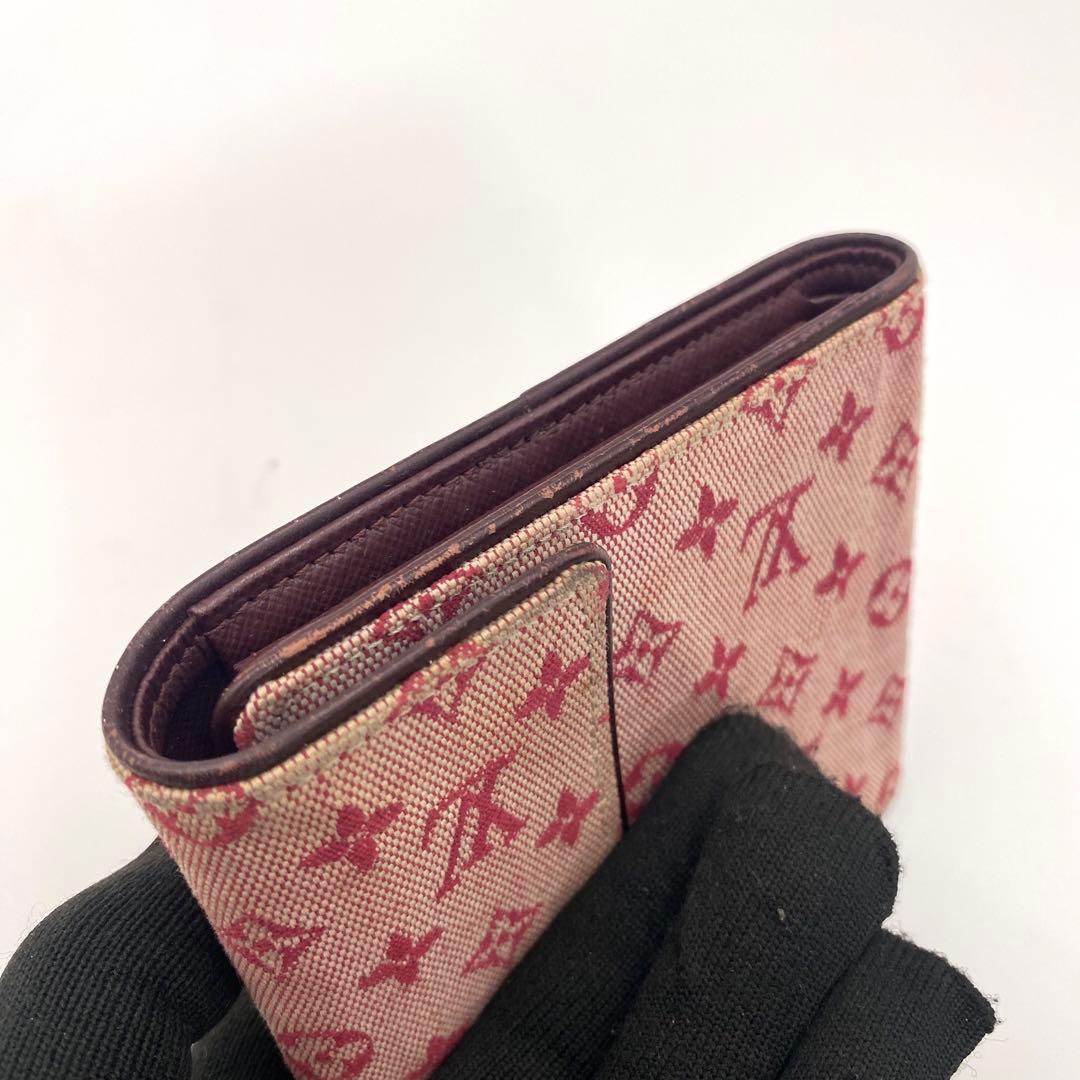 ルイヴィトン モノグラムミニ ポルトビエ カルトクレディ 三つ折り財布 チェリー