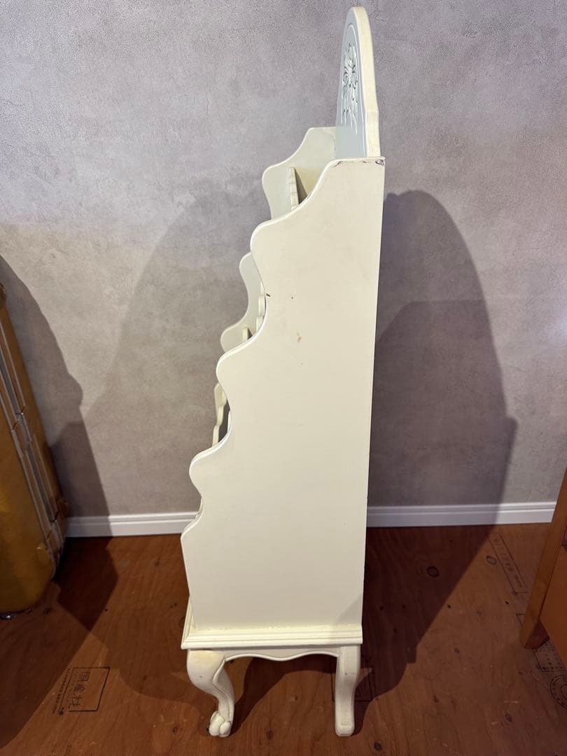 ロココ調 猫脚 マガジン ラック スタンド ブック シェルフ 本棚 アンティーク