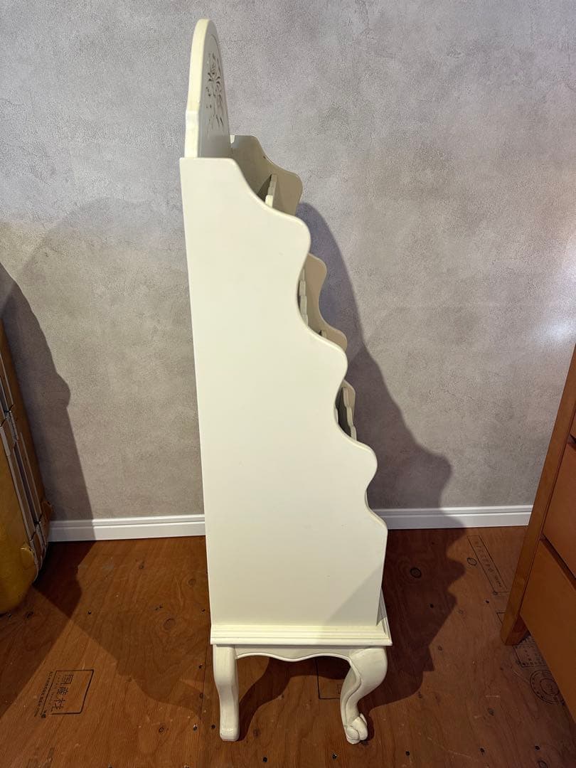 ロココ調 猫脚 マガジン ラック スタンド ブック シェルフ 本棚 アンティーク