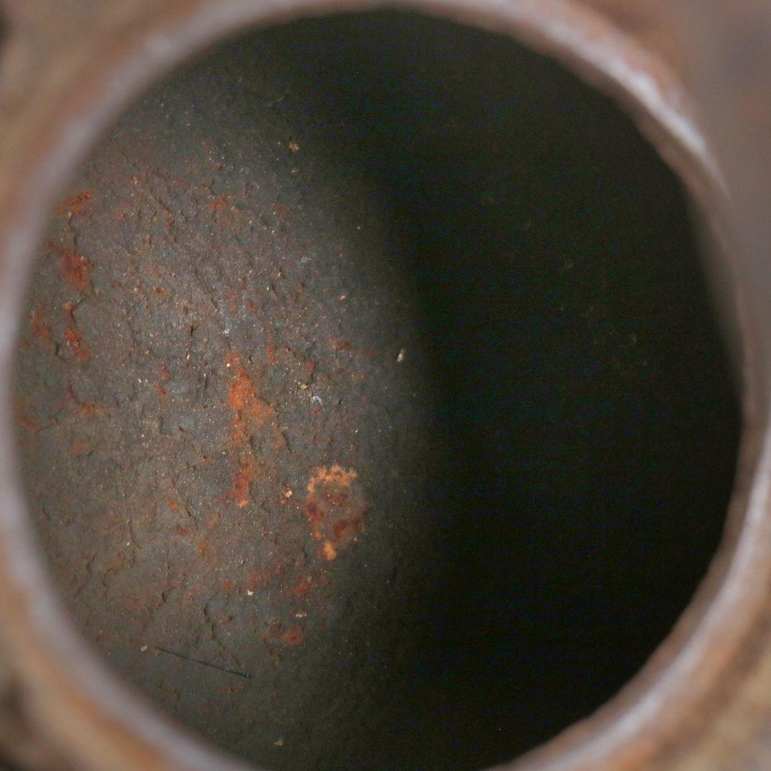 龍文堂名人 上田照房造 宝袋形 鉄瓶 銀象嵌提手 煎茶