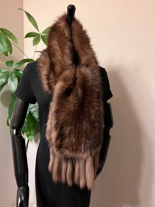 新年特別価格☆ふわッふわッ！なロシアンセーブル☆マフラー1223-3 EI