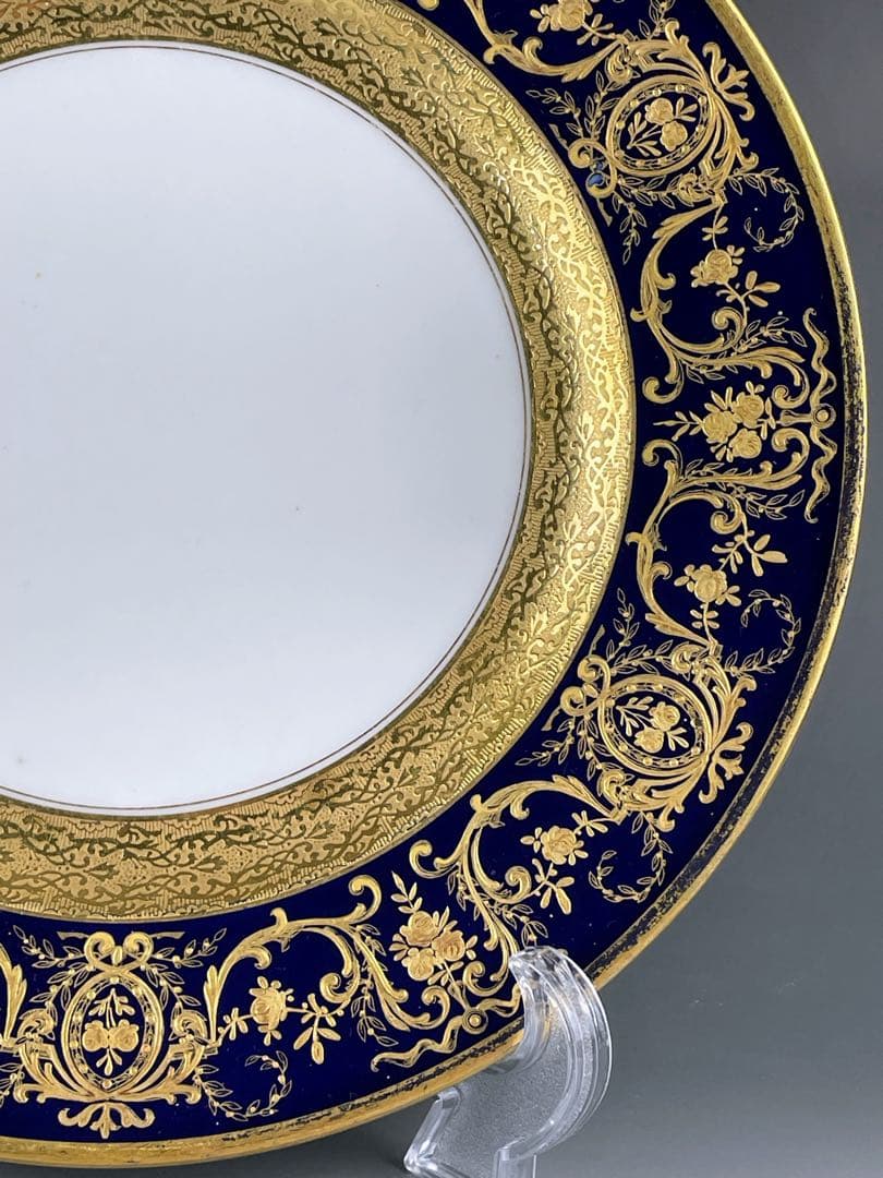 【大型】リモージュ ２６．８㎝ アーレンフェルト 大皿 金盛り 金彩 フランス