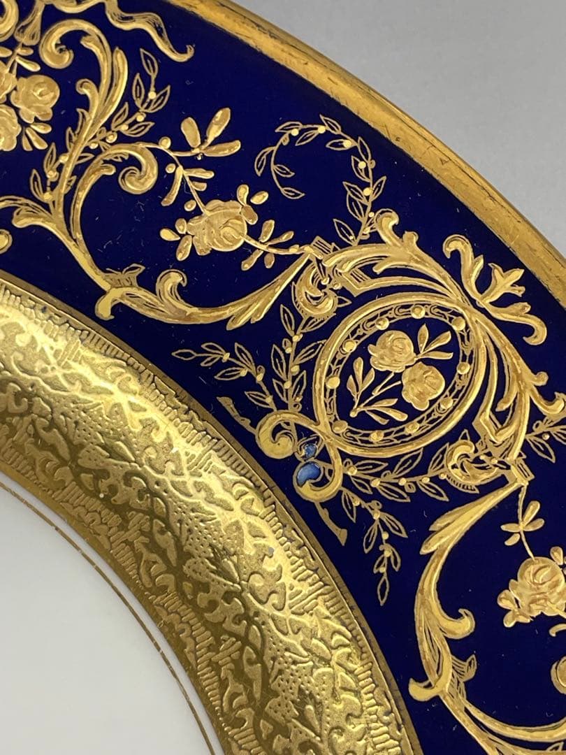 【大型】リモージュ ２６．８㎝ アーレンフェルト 大皿 金盛り 金彩 フランス