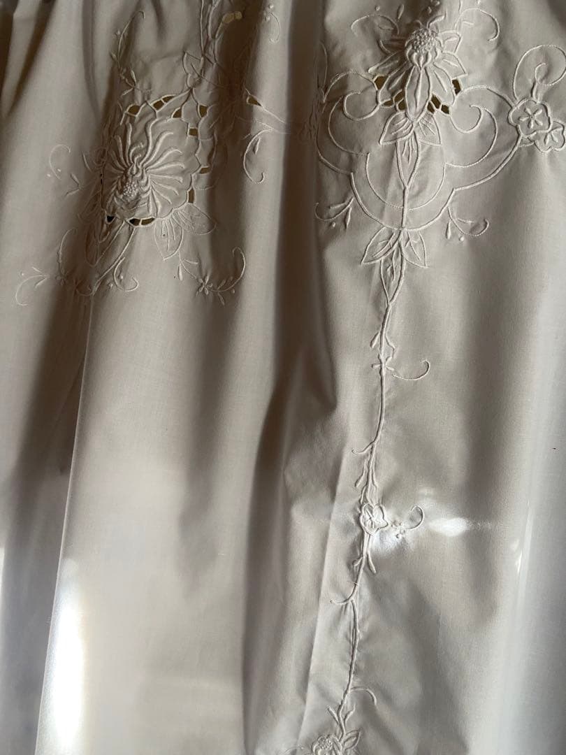 SALEஐ⋆*フランスアンティーク・花柄刺繍カフェカーテン