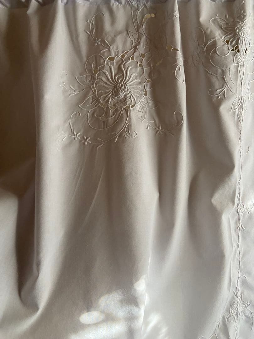 SALEஐ⋆*フランスアンティーク・花柄刺繍カフェカーテン