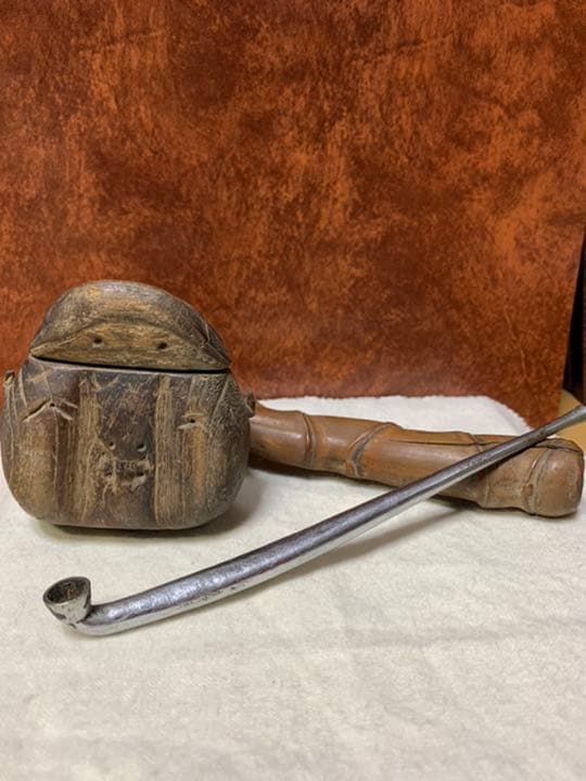 木製 竹煙管入れ 時代 古い喫煙具 古道具 骨董 キセル入れ キセルケース