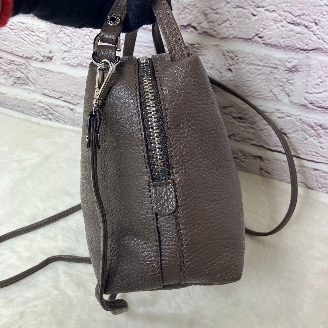 美品✨ジャンニキャリーニ アリファ M 2way シボ革 ショルダーバッグ