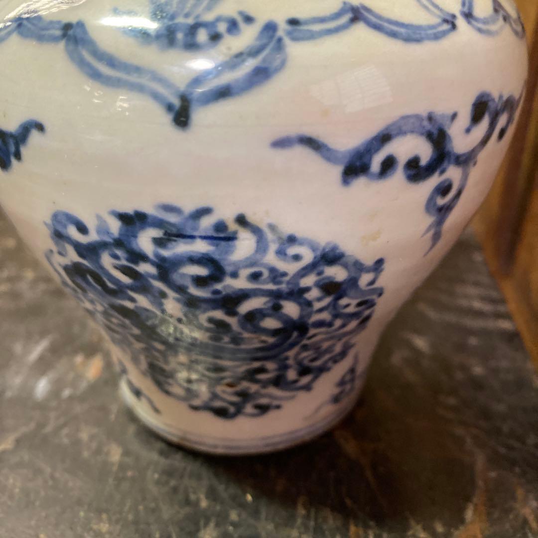 専用　中国古玩　耳付花瓶　17cm9cm